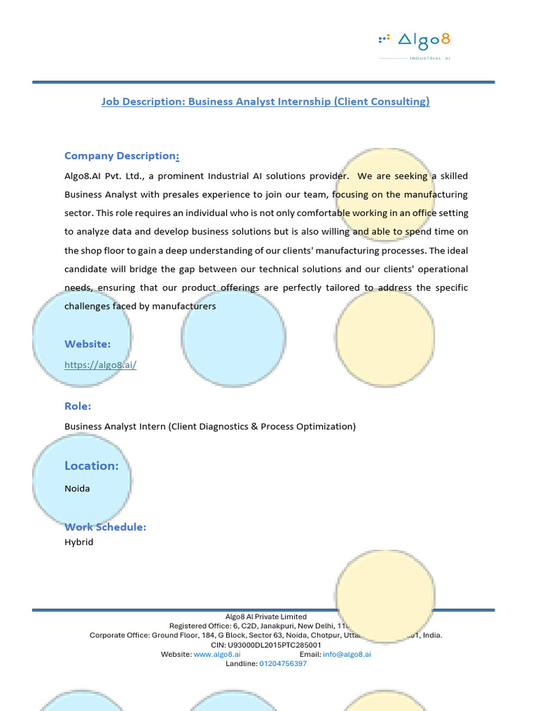 JD - Business Analyst Intern (Client Consulting) | PDF | Project ...
