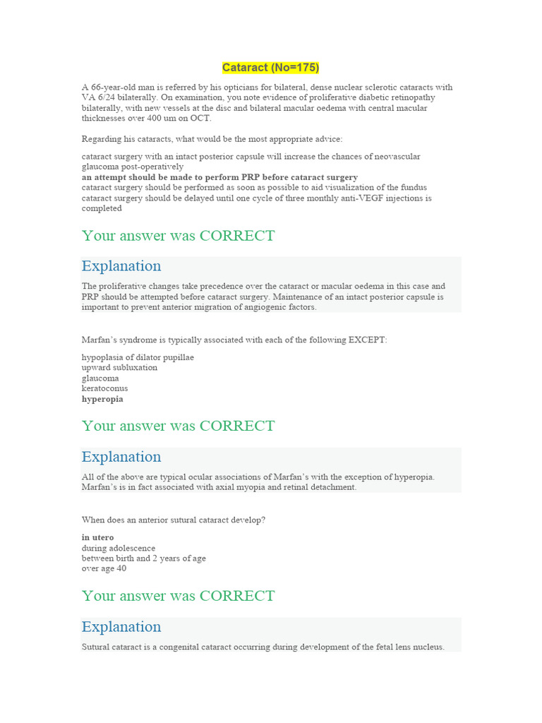 Eye Docs Cataract Pdf Cataract Ophthalmology