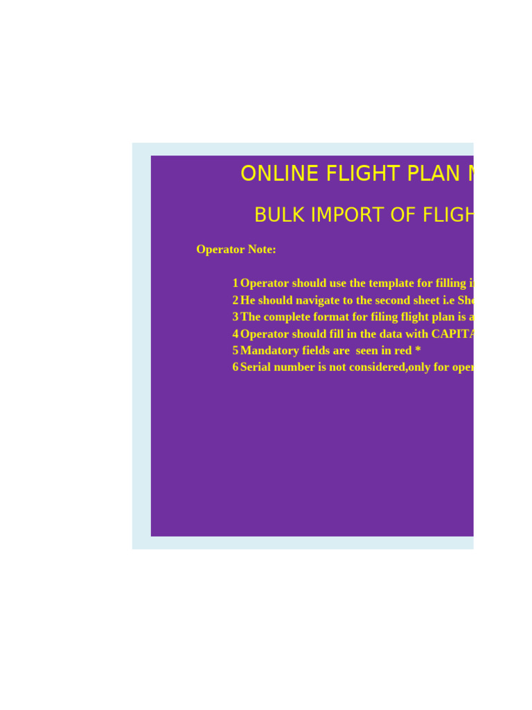 Online Flight Plan Management Guide | PDF
