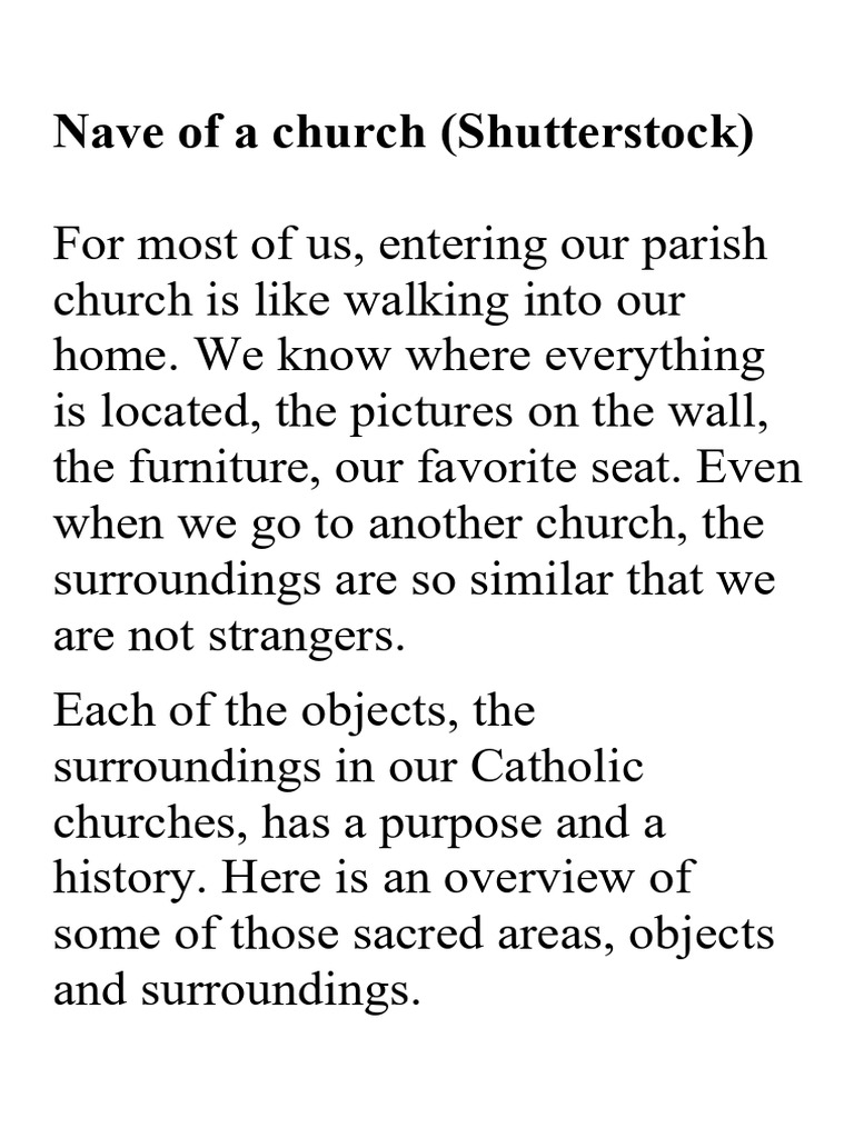 Inside Our Sacred Space | PDF | Altar | Baptism