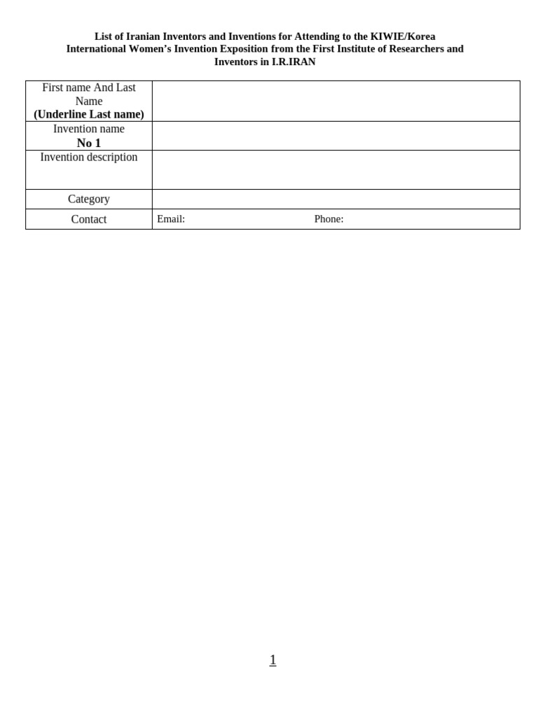 List of Iranian Inventions 1 | PDF
