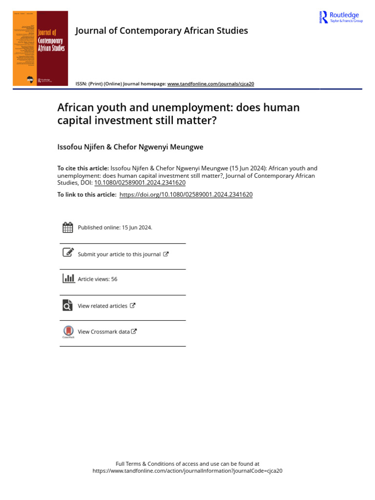 Youth Unemployment and Education in Africa | PDF | Unemployment ...