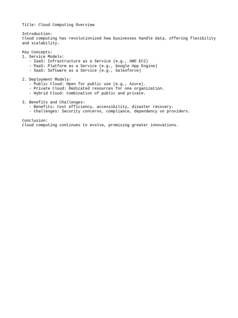 Cloud computing overview pdf
