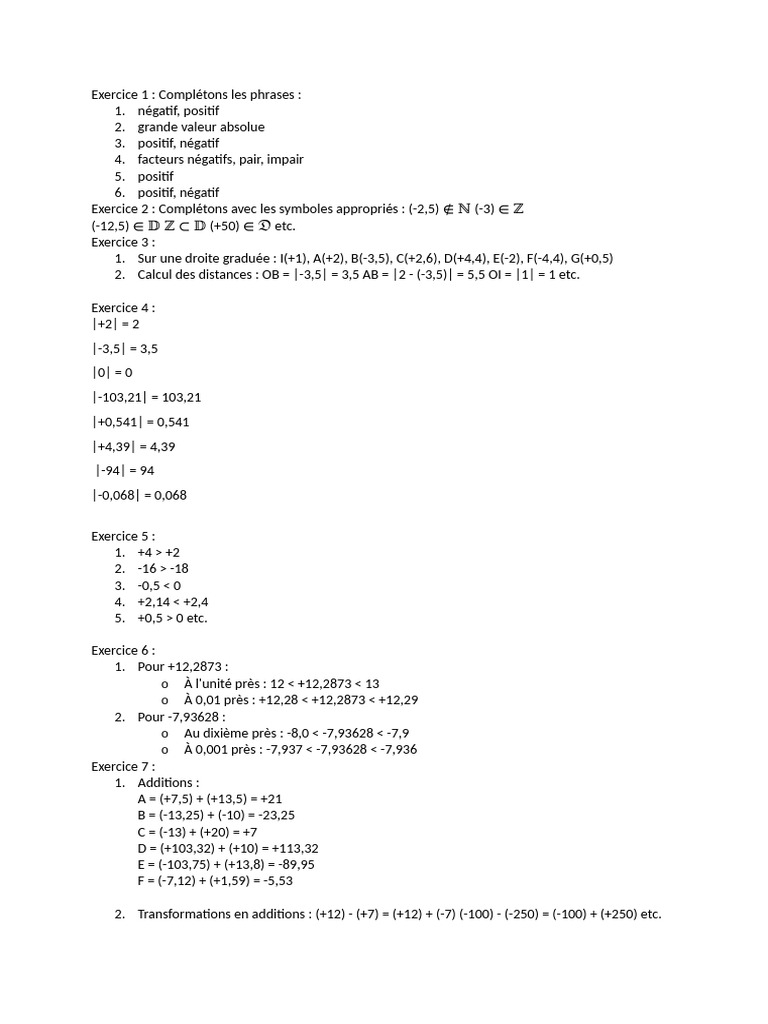 Exercice Abscisse Point 6ème PDF | PDF