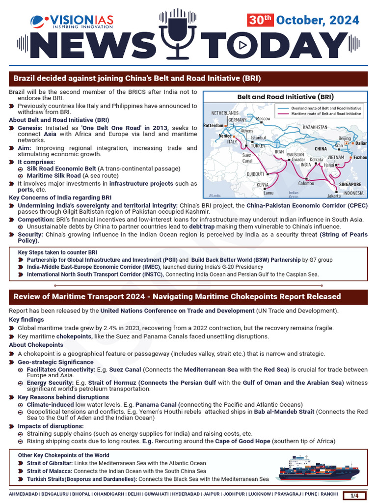VisionIAS Daily Current Affairs 30 October 2024 | PDF | Climate Engineering
