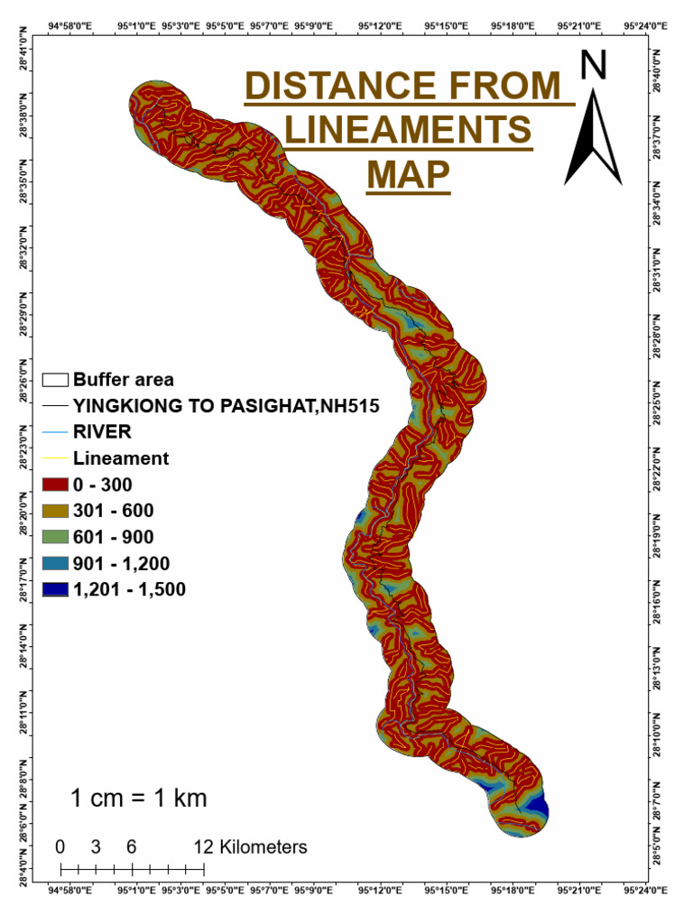 Lineament Map of Yingkiong to Pasighat | PDF