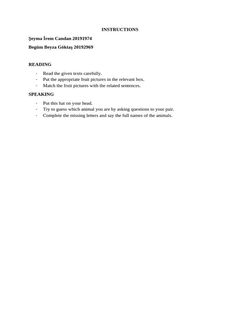 Instructions | PDF