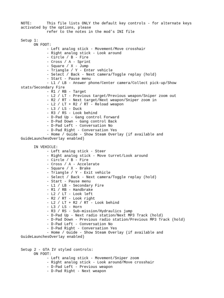 GTA 5 Hydraulics Control Guide | PDF | Vehicles