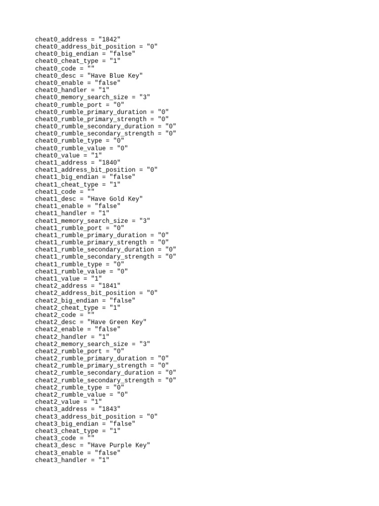 Game Cheat Codes: Keys & Invincibility | PDF