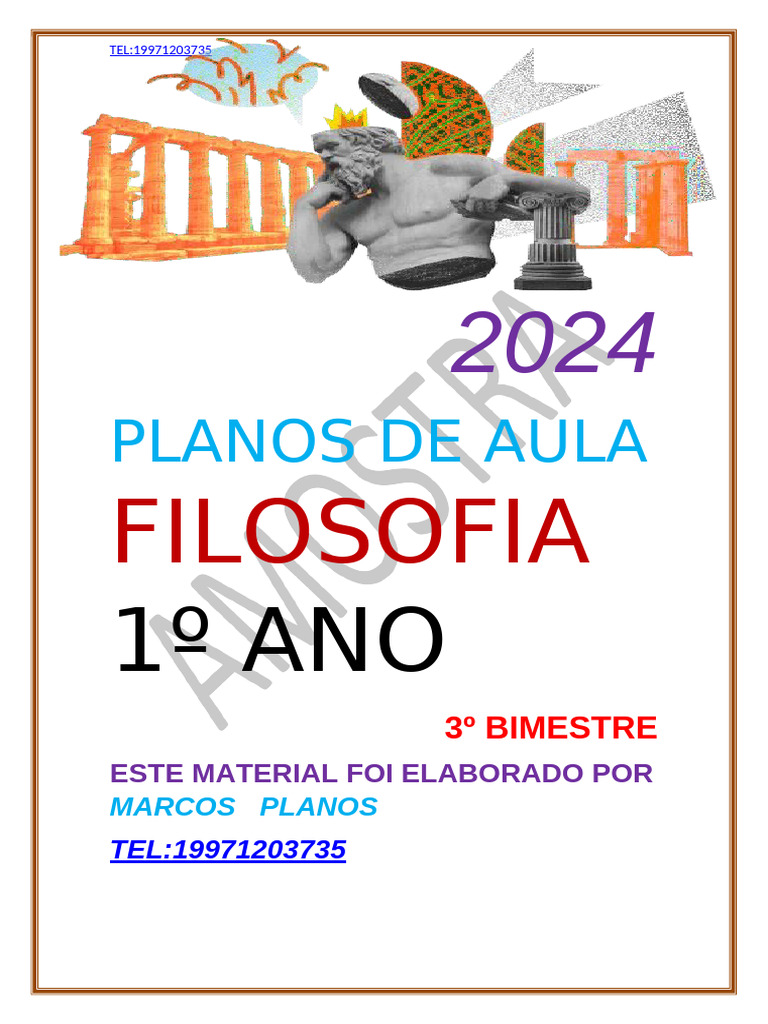 Planos de Aula Filosofia 1º Ano 3º Bimestre 2024 Amostra | PDF ...