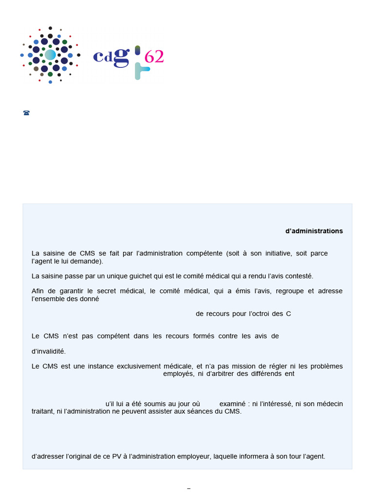 Rôle et fonctionnement du CMS santé | PDF | Secrétaire