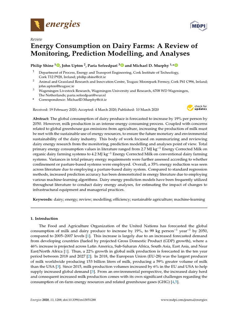 Energy Efficiency in Dairy Farming | PDF | Photovoltaics | Dairy Farming