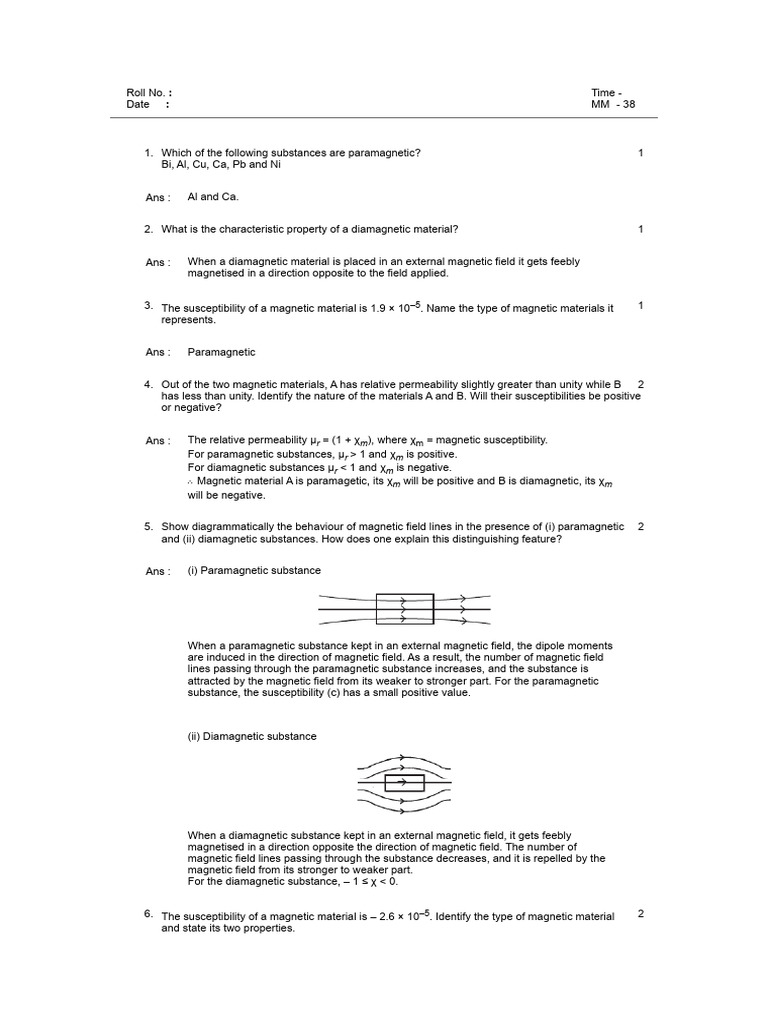 Magnetic Properties of Materials Explained | PDF | Magnetic Field ...