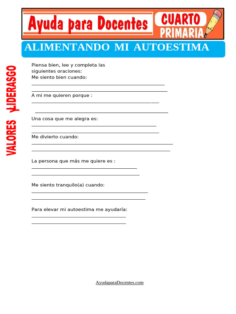Actividades para Elevar la Autoestima | PDF | Ciencias sociales ...