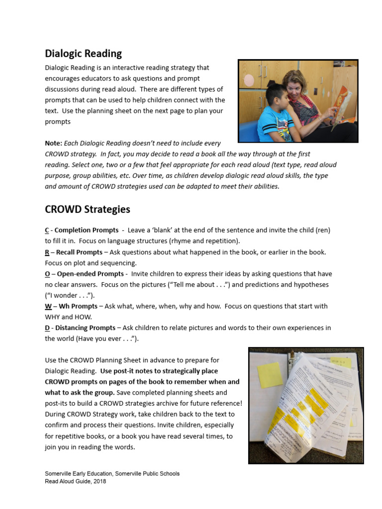 Dialogic Reading Strategies Guide | PDF | Wellness