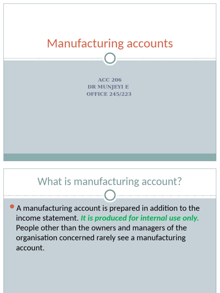 Introduction To Manufacturing Costs 2024 | PDF | Cost Of Goods Sold ...
