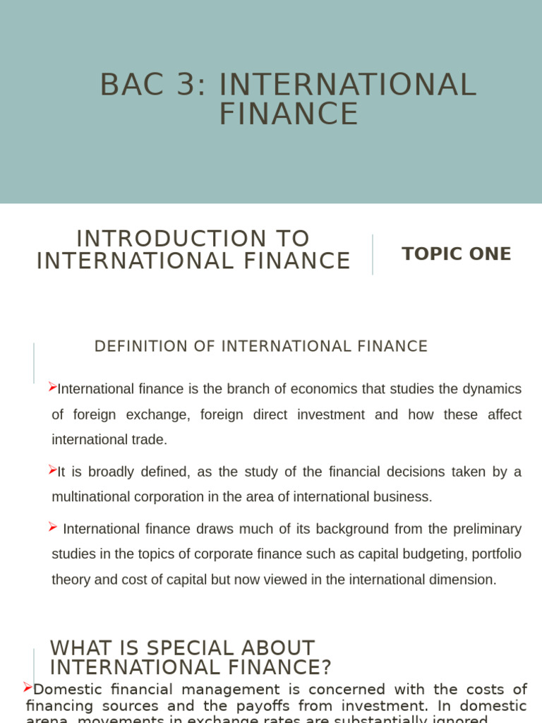 Introduction To International Finance | PDF | Market (Economics ...