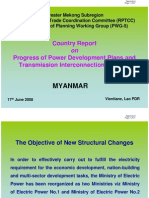 Myanmar: Country Report Progress of Power Development Plans and Transmission Interconnection Projects