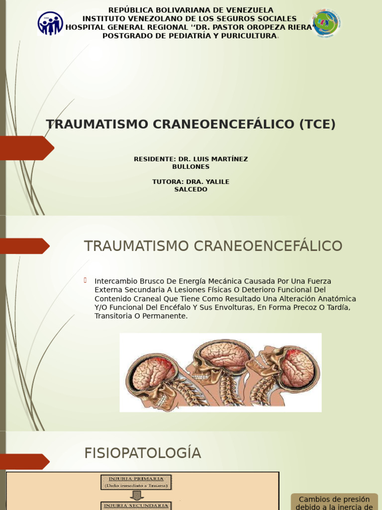 Traumatismo Craneoencefálico: Clasificación y Tratamiento | PDF ...