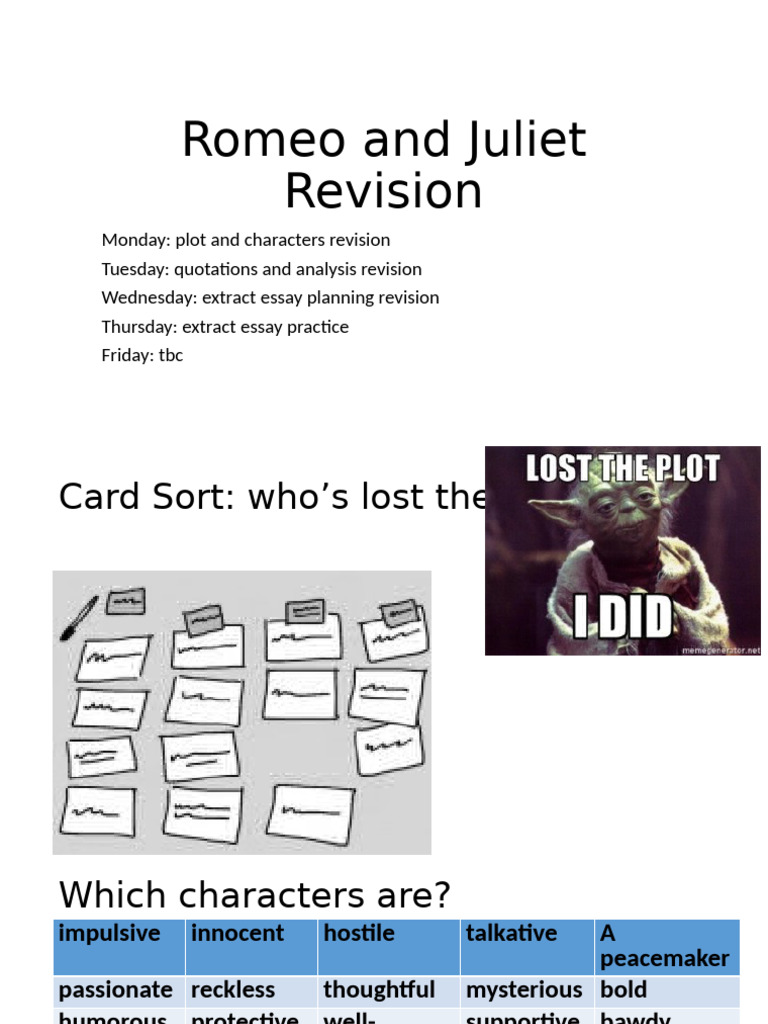 Key Lessons from Romeo and Juliet | PDF | Characters In Romeo And ...