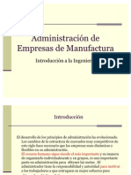 Introducción A La Ingeniería 10 Administración en Empresas de Manufactura