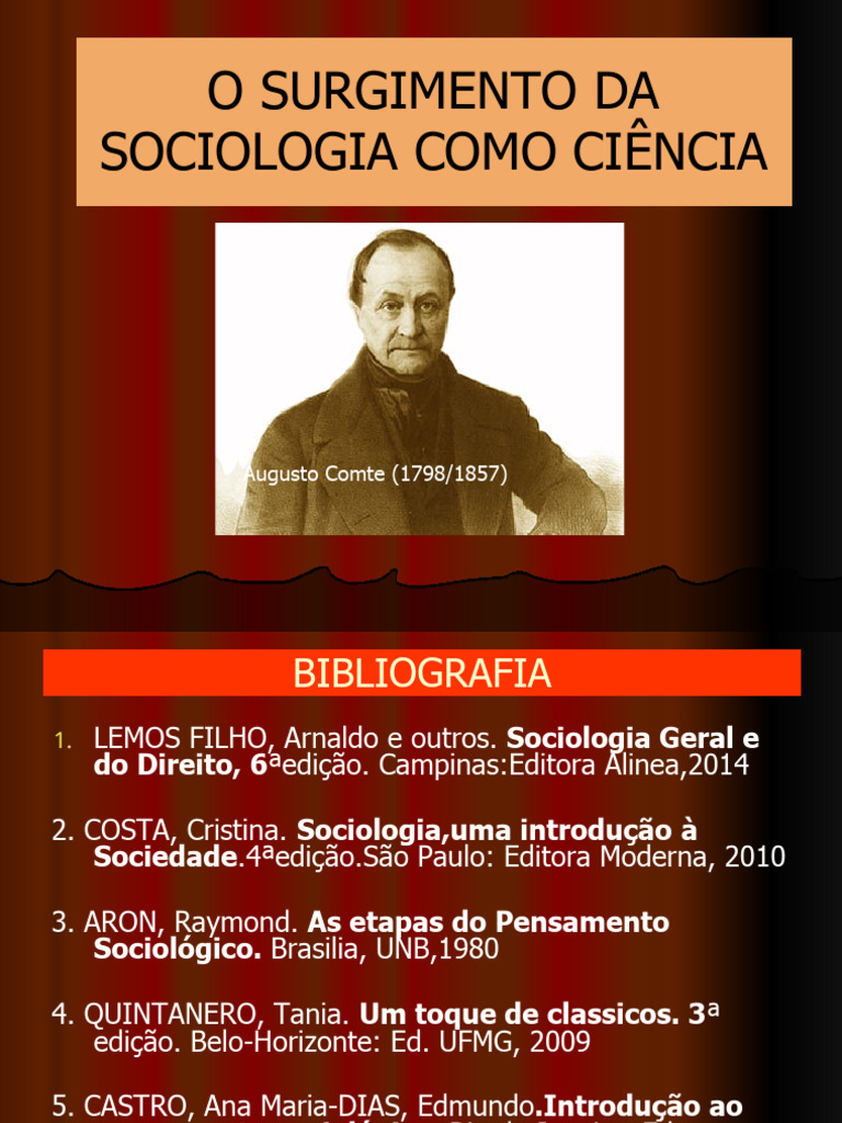 Surgimento da Sociologia como Ciência | PDF | Positivismo | Sociologia