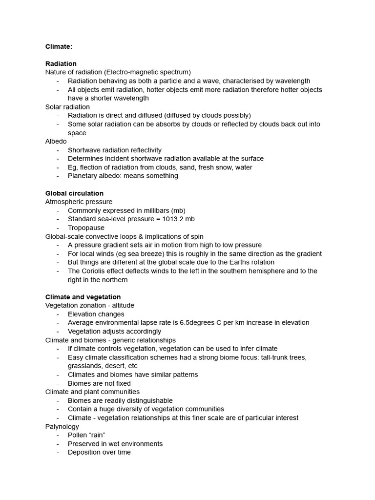 Climate Notes GEOG101 | PDF | Glacier | Plate Tectonics