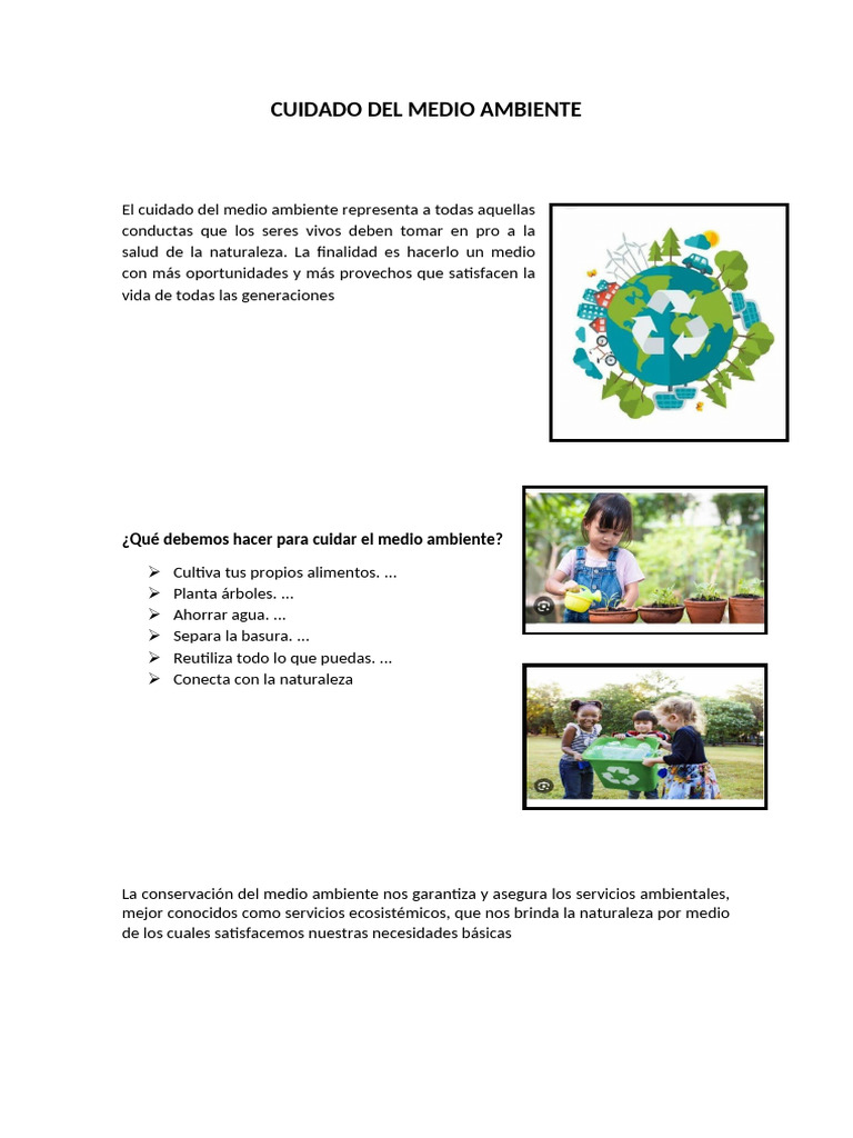 Consejos para Cuidar el Medio Ambiente | PDF | Ciencia y matemáticas