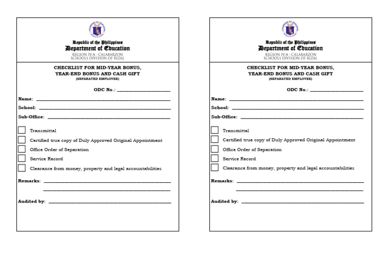 Checklist for Employee Bonus Eligibility | PDF