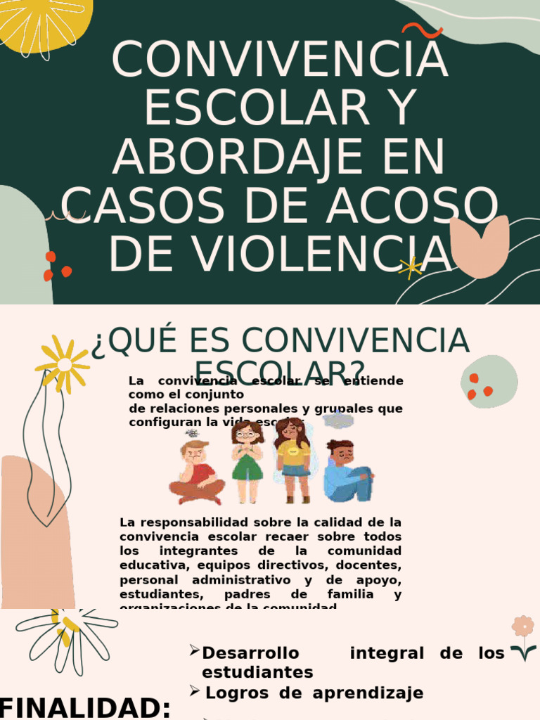 Convivencia Escolar y Abordaje en Casos de Acoso de Violencia | PDF ...