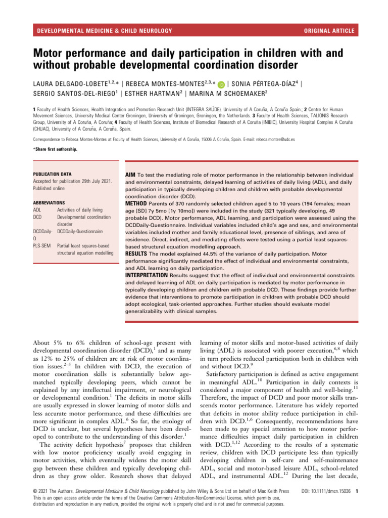 25.delgado2022 - Motor Performance and Daily Participation in Children ...