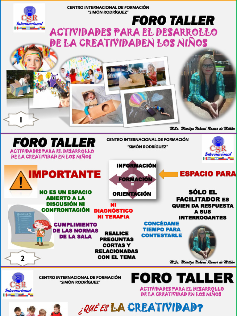 Actividades para El Desarrollo de La Creatividad en Los Niños | PDF ...