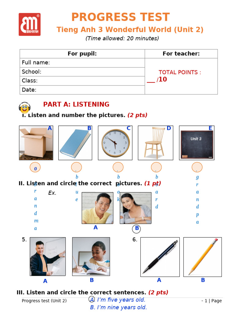 Unit 2 Progress Test Overview Pdf Learning Pedagogy
