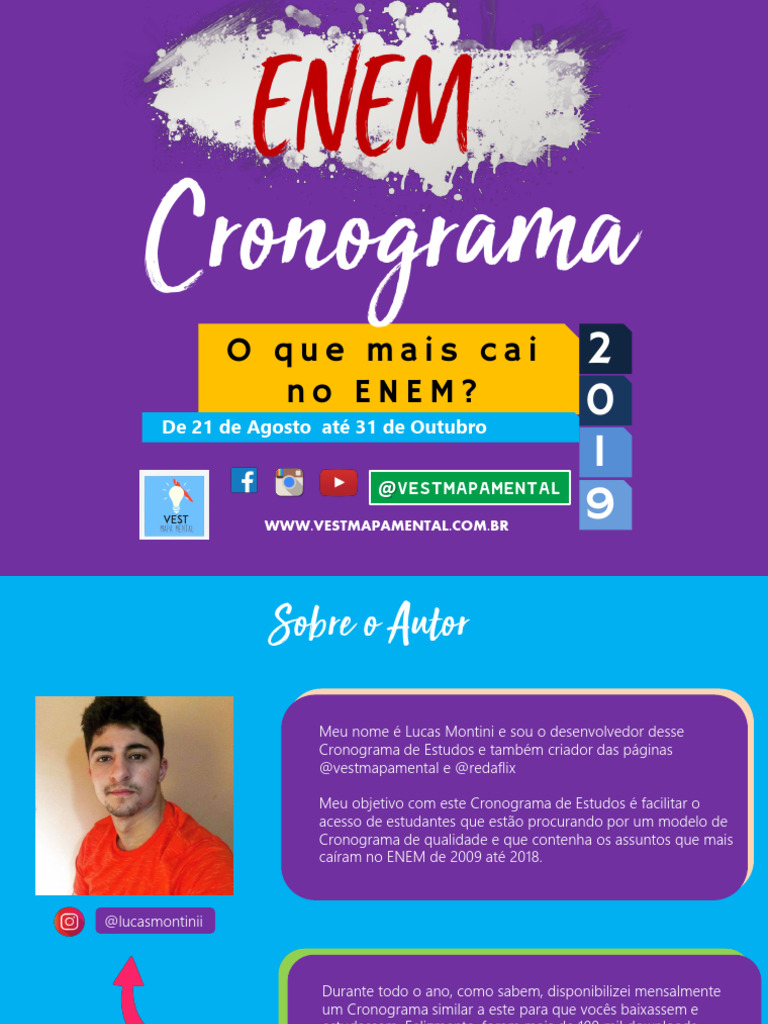 Cronograma Intensivo para o ENEM 2023 | PDF | Estudos de Línguas ...