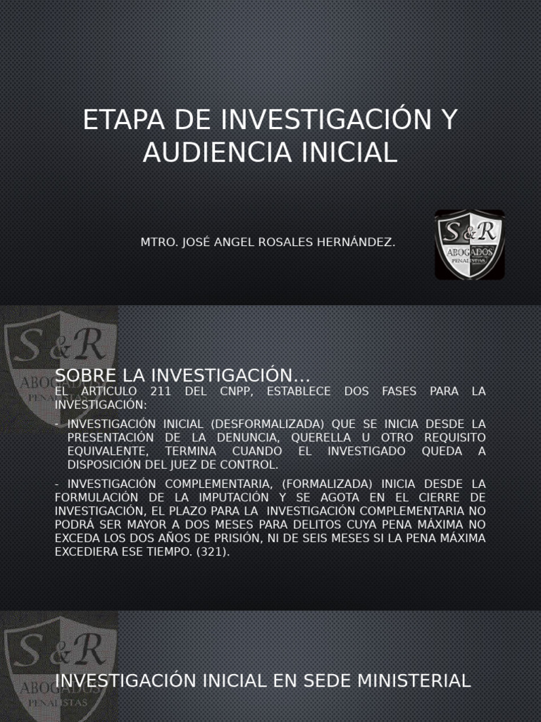 Etapa de Investigación y Audiencia Inicial - 074337 | PDF | Mandato ...