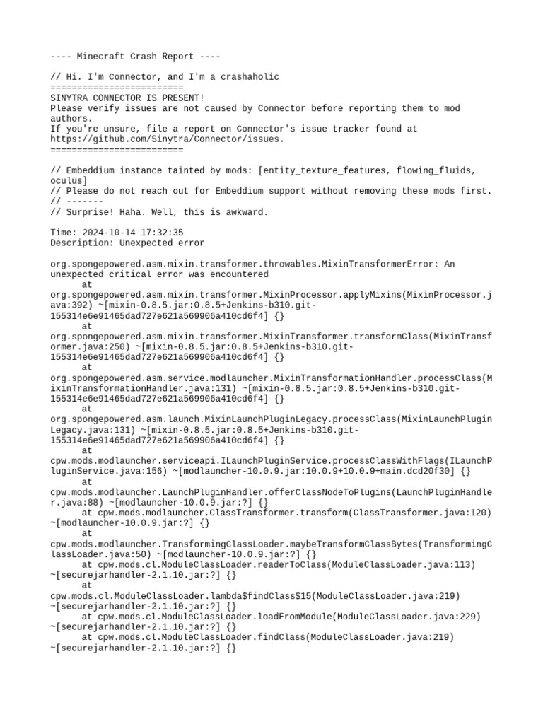 Minecraft Crash Report Analysis | PDF | Object (Computer Science ...
