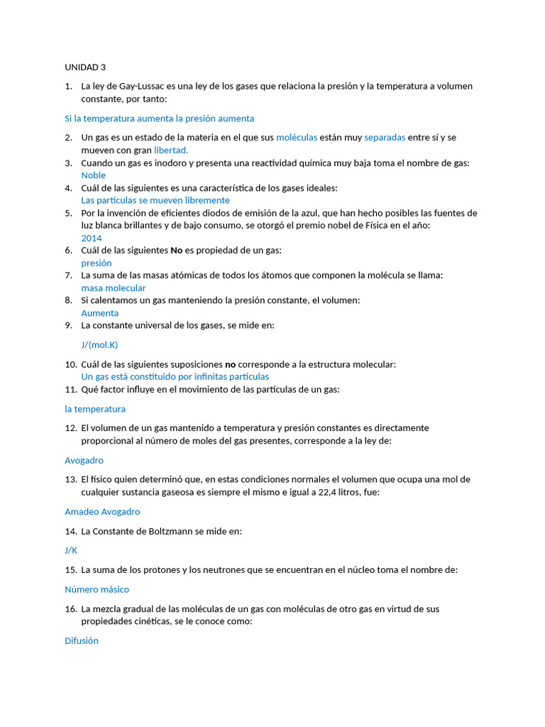 Leyes de Gases y Propiedades Termodinámicas | PDF | Gases | Mole (Unidad)