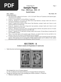 Class 10 Sample Paper SS
