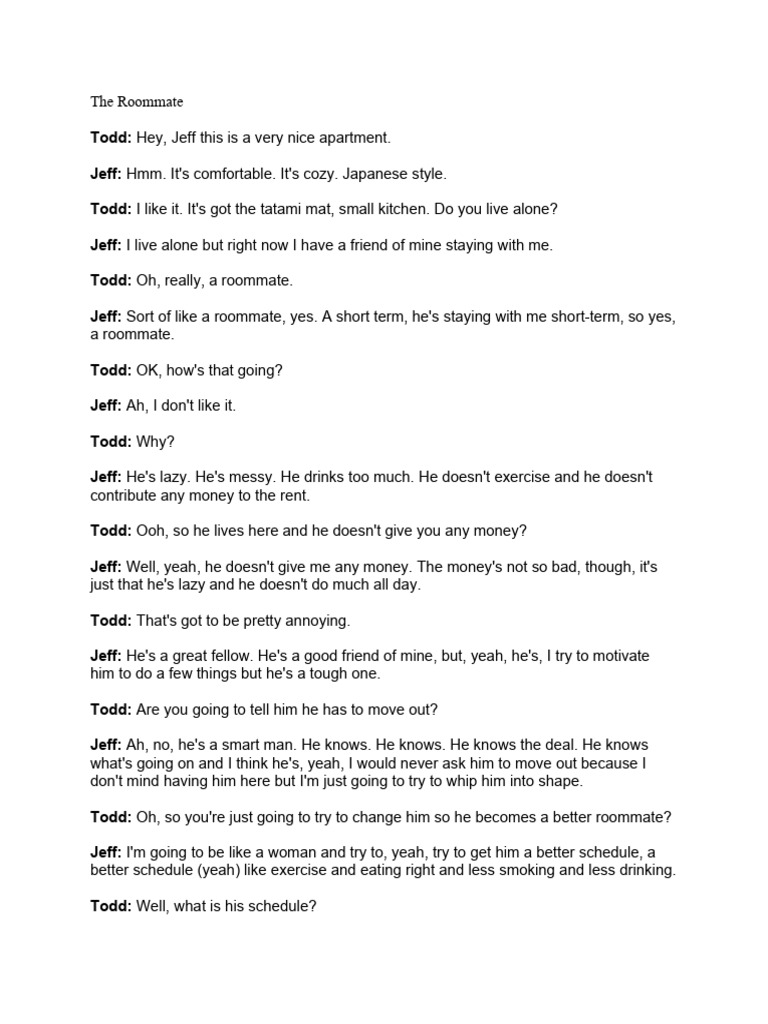 The Roommate Pdf Language Arts Discipline Lifestyle