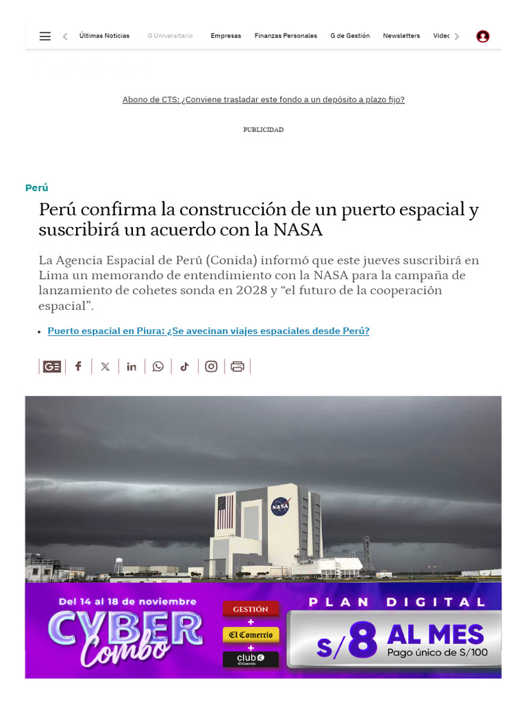 puerto espacial el pato 1 | PDF | Nasa | Perú