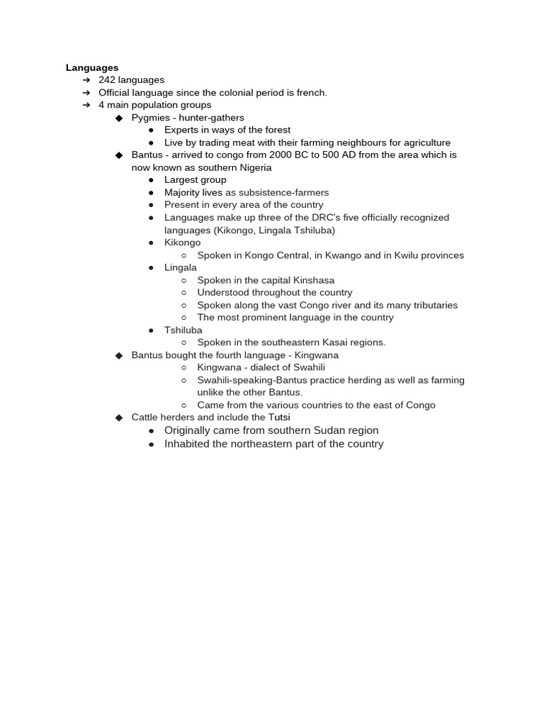 DRC - Culture | PDF | Foreign Language Studies