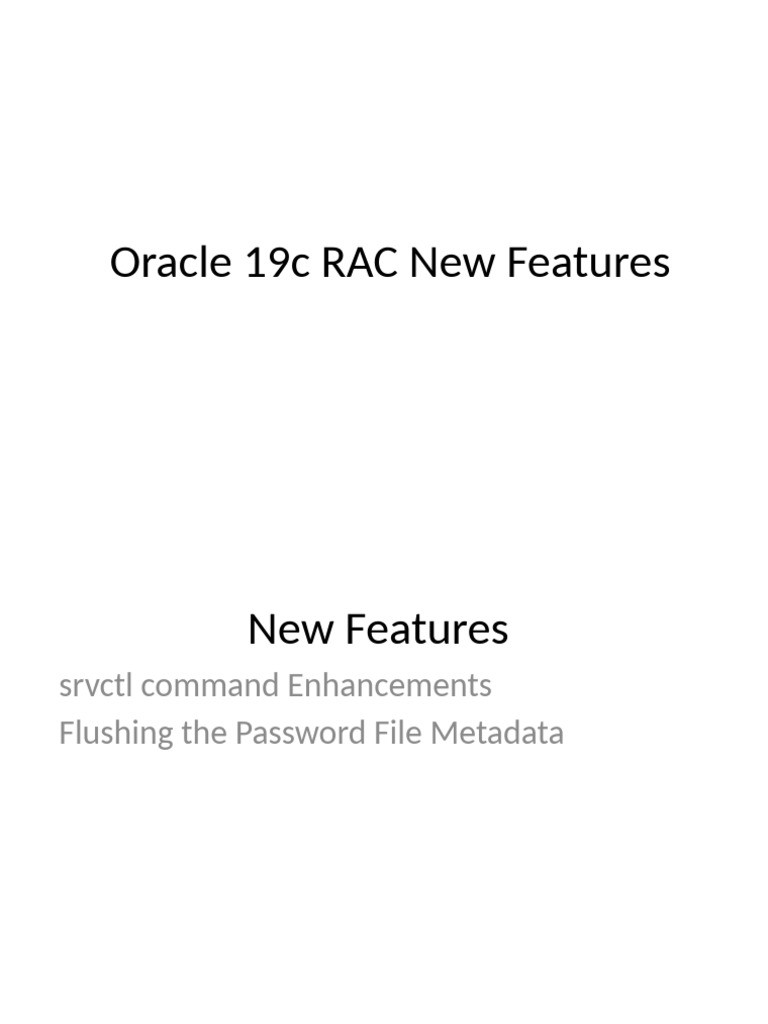 Oracle 19c RAC New Features | PDF | Computers