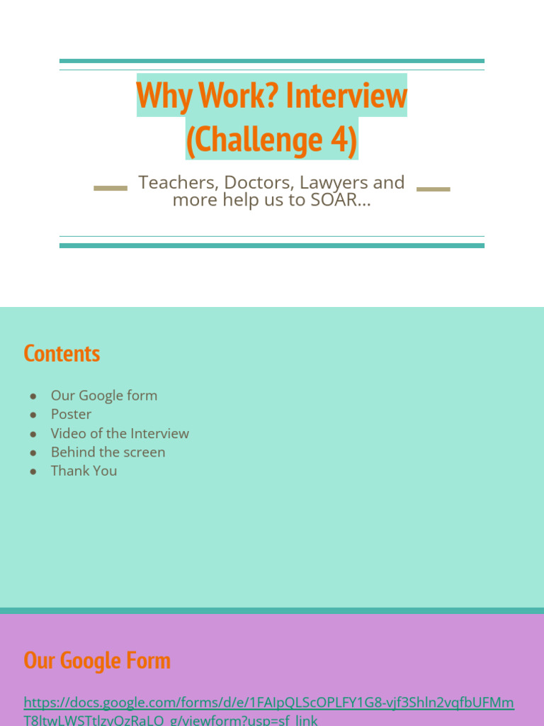 Why Work - Interview (Challenge 4) | PDF