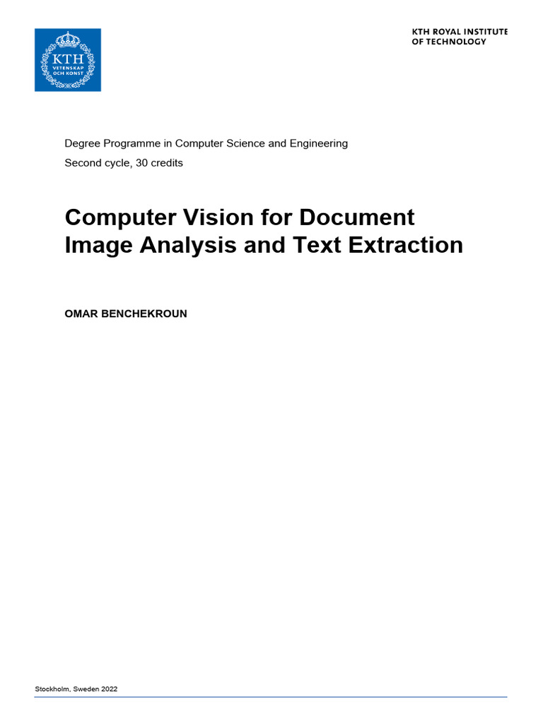 Computer Vision for Document OCR | PDF | Artificial Neural Network ...