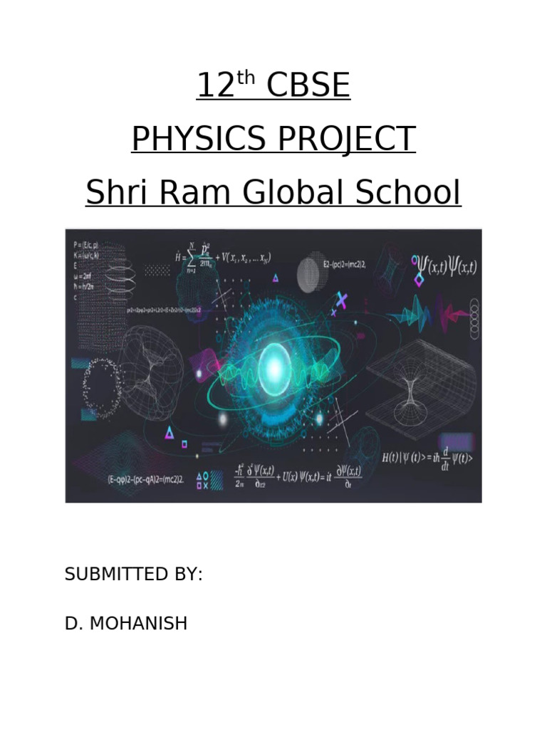 Physics Project Cover Page | PDF | Career & Growth | Business