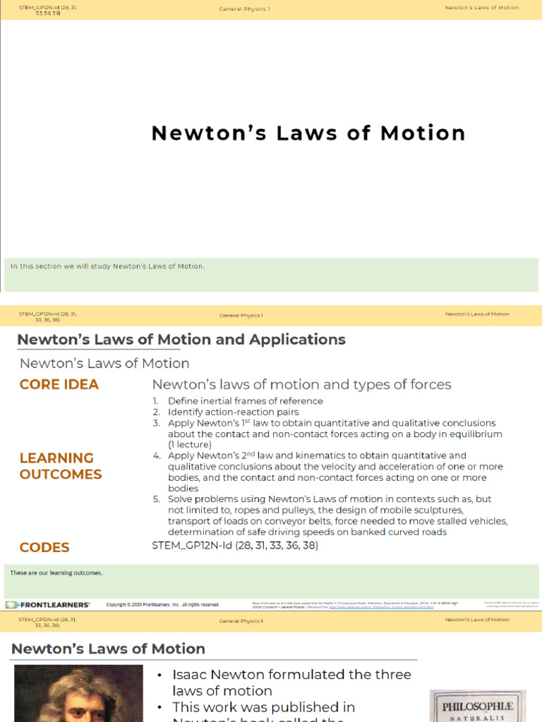 Newtons Laws of Motion | PDF | Force | Friction