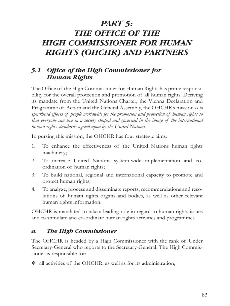 OHCHR Mandate and Functions Overview | PDF | United Nations ...