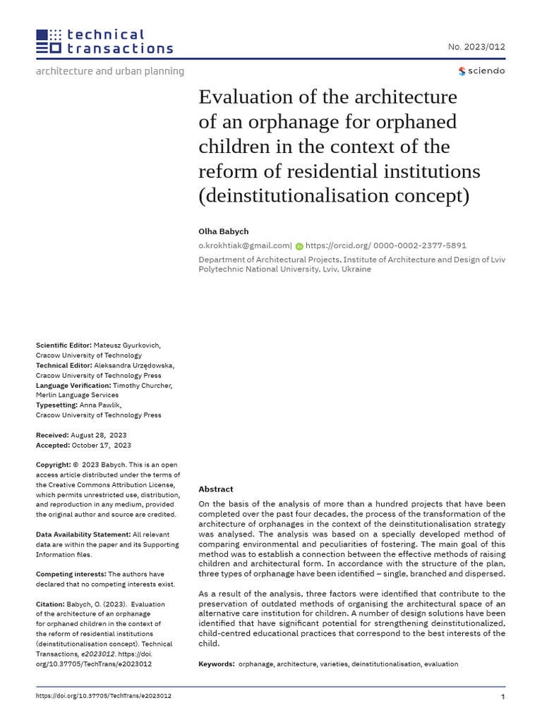 Evaluation of The Architecture of An Orphanage For | PDF | Orphanage ...