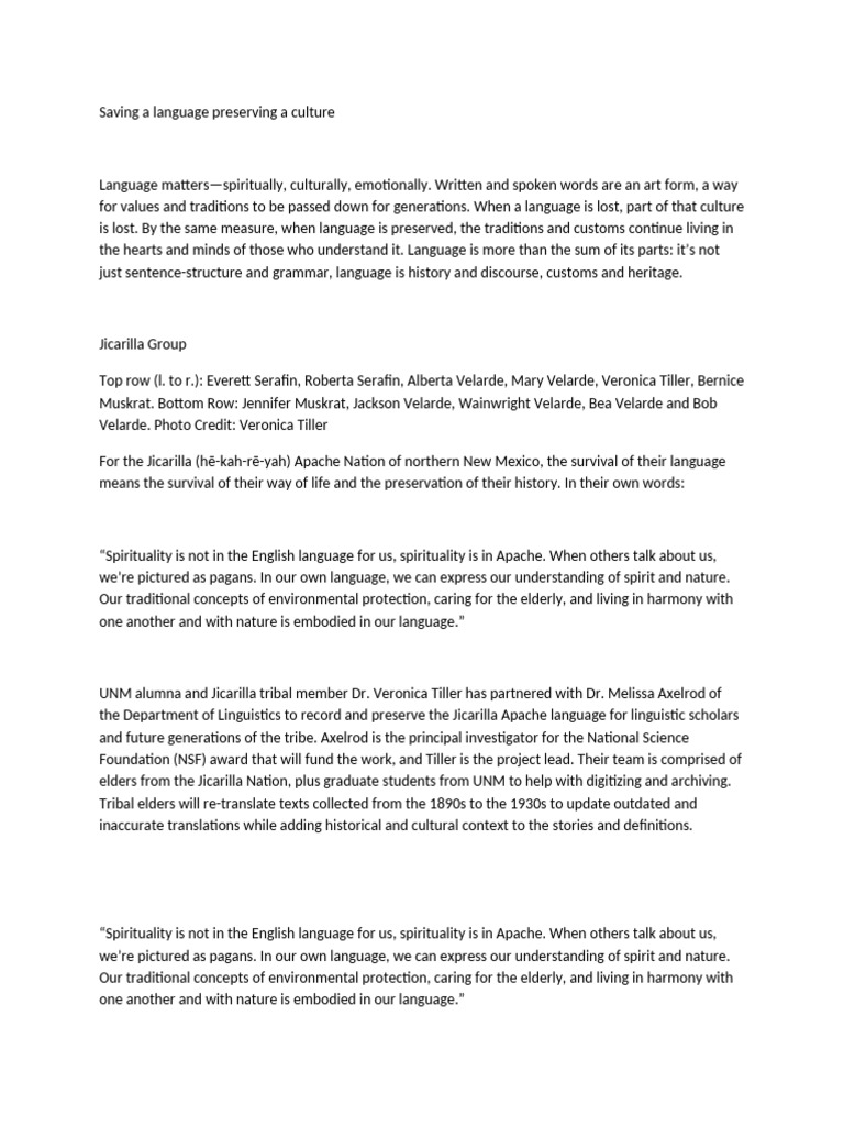 Revitalizing Jicarilla Apache Language | PDF | Apache | Human Communication