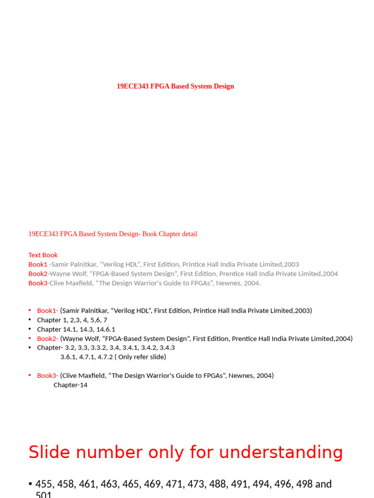 FPGA Based System Design PPT End Sem - Student - Updated | PDF ...